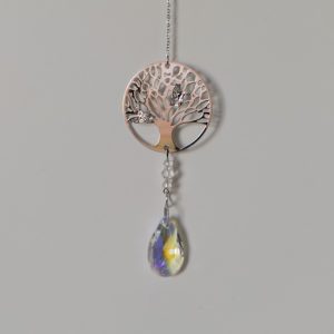 Raamhanger tree of life met kristal wit