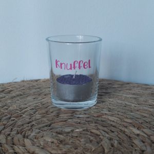 Glazen waxinelichthouder Knuffel
