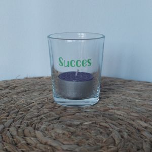 Glazen waxinelichthouder Succes