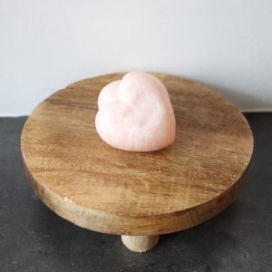 Amberblokje hart roos